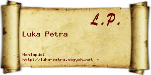 Luka Petra névjegykártya